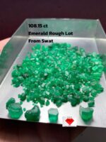 108.15ct Swat Emerald Rough Lot – Natural Green Gemstones