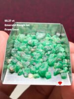 55.27ct Swat Emerald Rough Lot – Compact, Natural Crystals with Deep Color