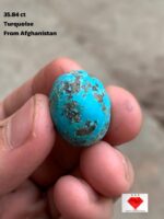 A 35.84-Carat Afghan Turquoise Cabochon — Large, Bold, and Strikingly Blue