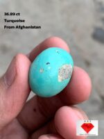 Afghan Turquoise Cabochon Gemstone: 36.89 ct, Sky Blue Soul