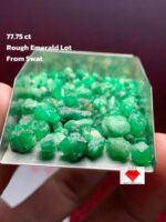 77.75ct Swat Emerald Rough Lot: Natural Green Gemstone Crystals