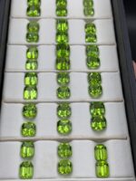 69 Carat Peridot Gemstone Pairs: Emerald & Cushion Cut, Pakistan - Image 2