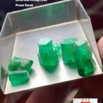 23.80ct Swat Emerald Rough – Compact Crystals of Vivid Green