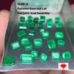 14.60 ct Faceted Emerald Mix: Swat and Panjshir Origins (7.01 × 5.54 × 3.34 mm)