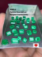 14.60 ct Faceted Emerald Mix: Swat and Panjshir Origins (7.01 × 5.54 × 3.34 mm)