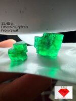11.40 ct Swat Emerald Crystals: Compact Gems With Intense Green
