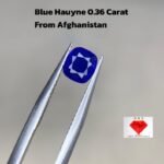 0.36 ct Cushion Cut Blue Hauyne  Rare Gemstone
