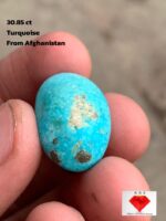 Captivating Afghan Turquoise: A 30.85 ct Cabochon Gem