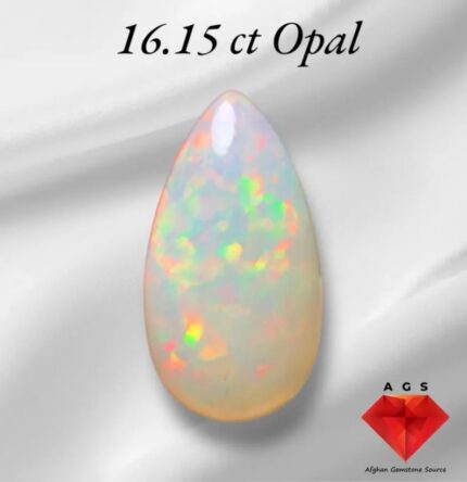 16.15 Carat Natural Ethiopian White Opal–A Masterpiece of Fire & Brilliance