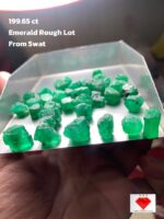 199.65 ct Swat Emerald Rough: Natural Gems With Strong Potential