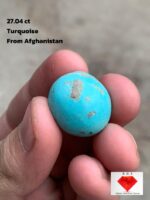 Afghan Turquoise Cabochon: 27.04 ct Sky-Blue Gemstone