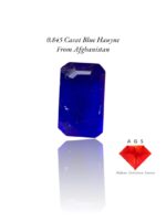 Exquiste 0.845 carat Recatngular Step Cut Blue Hauyne, Rare, Vivid and Collectible Gemstone