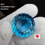 68 Ct Sky Blue Topaz Gemstone – Large Round Cut Crystal, Jewelry Supply