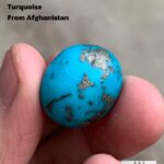 A Striking 36.86 ct Afghan Turquoise Cabochon: Size, Beauty & Natural Appeal