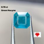0.78ct Green Hauyne Gemstone: Square Cut, Rare Gem