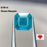 0.78ct Green Hauyne Gemstone: Square Cut, Rare Gem