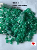 106.85ct Swat Emerald Rough Lot (14x10x6mm): Large Natural Crystals with Deep Green Color