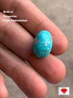 15.40 Carat Afghan Turquoise Cabochon: A Gem of Natural Character