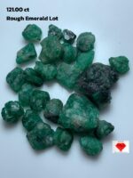 121.00 Carat Emerald Rough Lot – Large, Untreated Natural Stones (20x16x10mm)