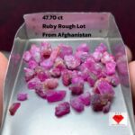 47.70ct Afghan Ruby Rough Lot – Natural Uncut Stones (Avg. Size: 9.15×6.84×4.26 mm)