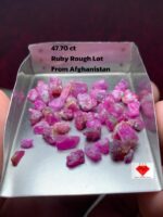 47.70ct Afghan Ruby Rough Lot – Natural Uncut Stones (Avg. Size: 9.15×6.84×4.26 mm)