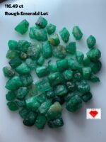116.49ct Rough Emerald Lot from Swat – Natural Crystals (12mm, 8mm, 6mm)