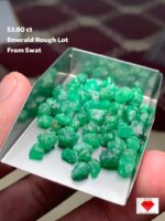 53.80 ct Emerald Rough Lot Swat – Compact Crystals with Natural Charm