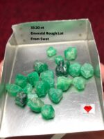 33.20ct Swat Emerald Rough Lot: Vibrant Natural Crystals with Cutting Potential