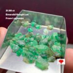 Raw Brilliance: 31.90ct Emerald Rough Lot from Laghman, Afghanistan
