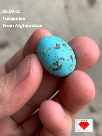 26.50ct Afghan Turquoise Cabochon: Oval Gemstone