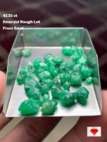 42.55 ct Swat Emerald Rough Lot – Compact Crystals with Strong Presence
