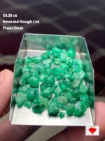 53.35 ct Emerald Rough Lot Swat – Rich Green Crystals in Raw Form