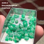 43.50 ct Emerald Rough Lot Swat – Dense Crystals in Natural Form