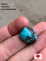 A 23.20-Carat Afghan Turquoise Cabochon — A Gem of Color, Craft, and Cultural Legacy