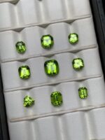 15.50 Carat Peridot Gemstone: Trillion, Emerald, Cushion Cut - Image 8