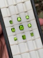 15.50 Carat Peridot Gemstone: Trillion, Emerald, Cushion Cut - Image 9