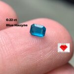 Discover the Elegance of Blue Hauyne: A 0.22 ct Emerald-Cut Gemstone Masterpiece