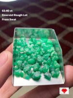 63.40 ct Emerald Rough Lot Swat – Thick Natural Crystals with Strong Form