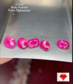 4.11 Carat Afghan Ruby Faceted Lot – Elegant Natural Red Gemstones (4.15 × 6.10 × 2.92 mm)