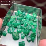 41.50 ct Emerald Rough Lot Swat – Compact Natural Crystals with Rich Tone
