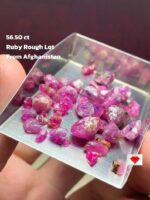 Ruby Riches: 56.50ct Afghan Ruby Rough Lot with Superior Weight & Volume