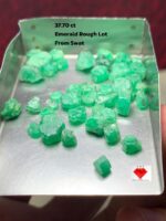 37.70ct Swat Emerald Rough Lot: Fine Green Crystals with Natural Elegance