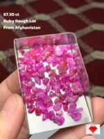 Rare 67.30 ct Afghan Ruby Rough Lot