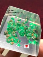 Swat Emerald Rough Lot – 25.71ct Natural Green Gems | 6.33 x 6.43 x 4.10 mm Highlight