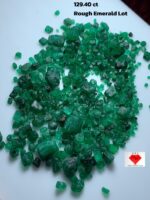 129.40ct Emerald Lot from Swat – Natural Green Beryl Gemstones (9x7x7mm Avg.)