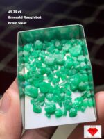 45.79 ct Swat Emerald Rough Lot – A Glimpse of Natural Formation