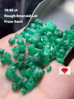 78.95ct Emerald Rough Lot (10x6x6mm): Natural Untreated Crystals for Cutting or Collection