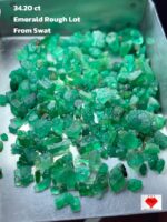 Discovering the 34.20ct Emerald Rough Lot from Swat: 6.64 x 6.42 x 4.92mm
