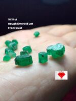 16.15 ct Rough Emerald Lot from Swat Valley (9.56 × 8.03 × 6.02 mm): Raw Gemstone Beauty