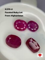 6.570ct Afghan Faceted Ruby Lot – Vivid Red Gems (7.66 x 5.46 x 4.61mm Avg)